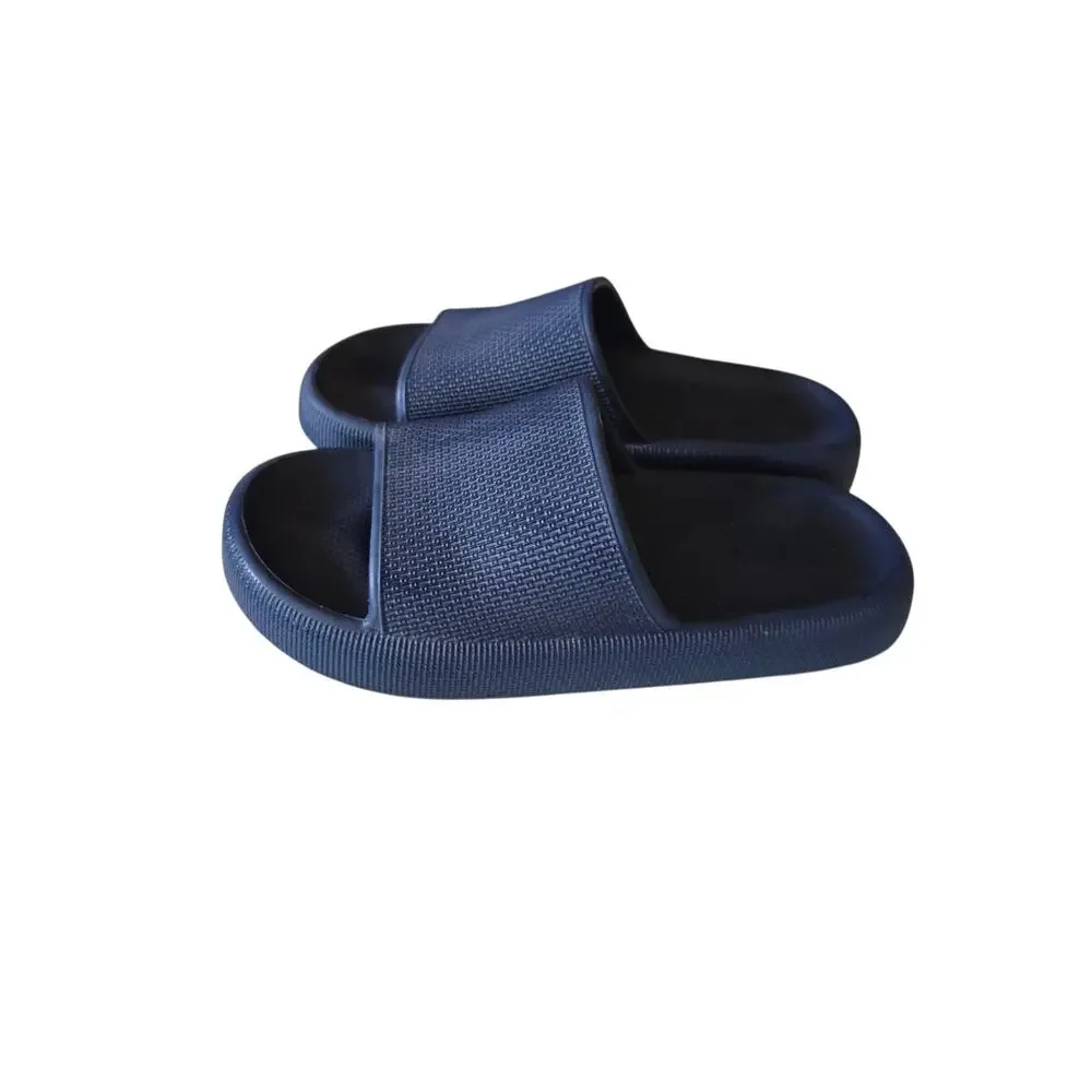 Joomra Pillow Non Slip Comfortable Navy Slides Sandals Size 7-7.5